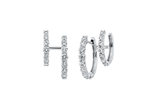 Brogle Classic diamond hoop earrings