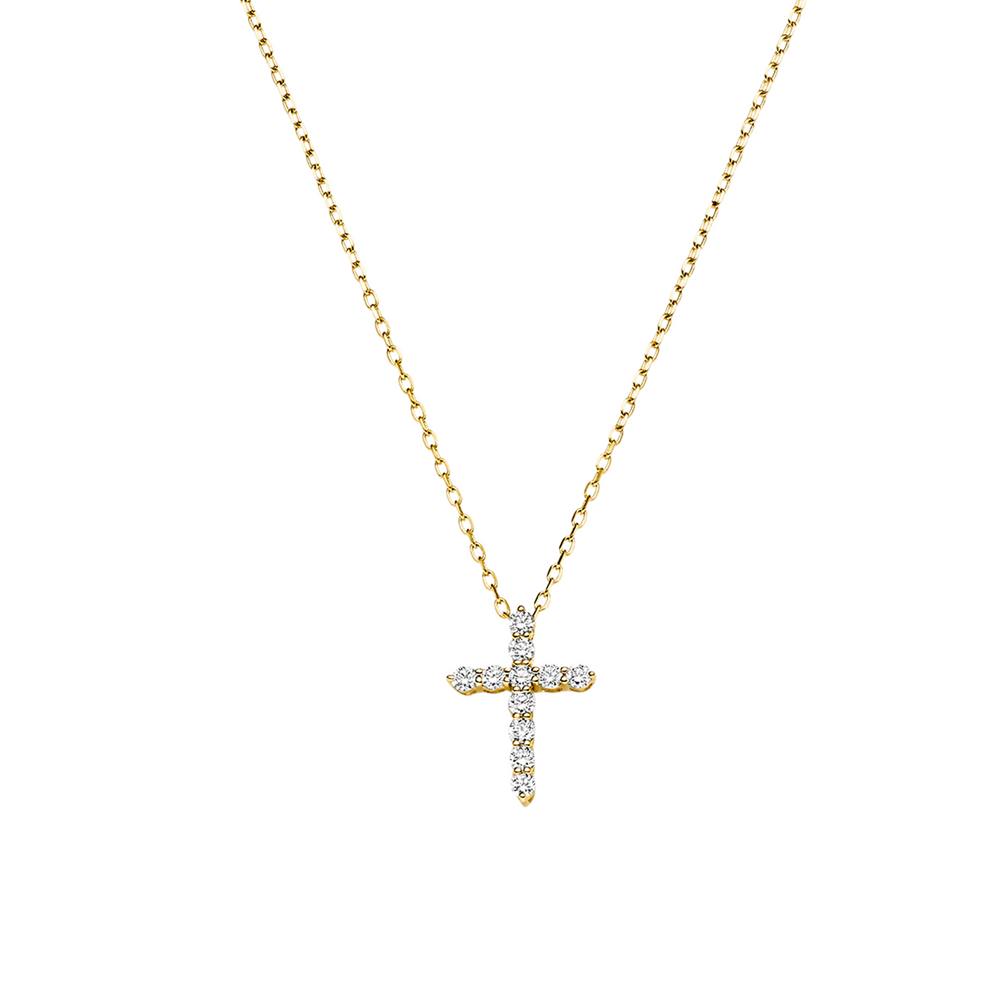 Brogle Classic Kette mit Diamantkreuz Brogle Classic Kette mit Diamantkreuz