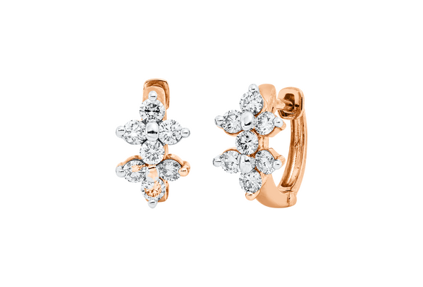 Brogle Classic bicolor diamond hoop earrings