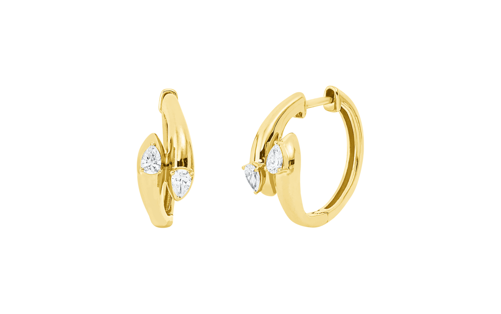 Brogle Classic diamond hoop earrings