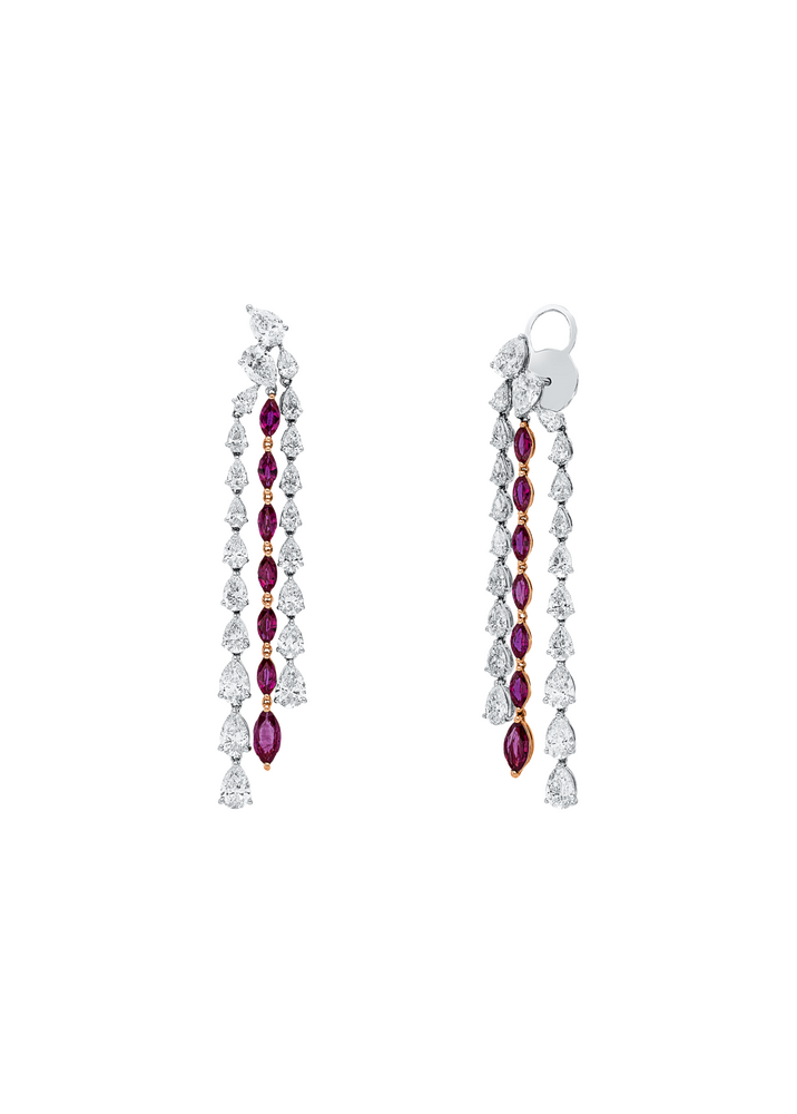 Brogle Selection Bicolour ruby earrings