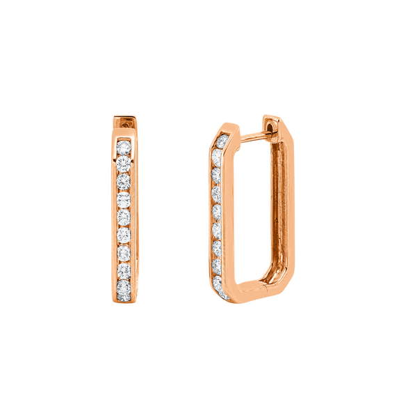 Brogle Classic diamond hoop earrings