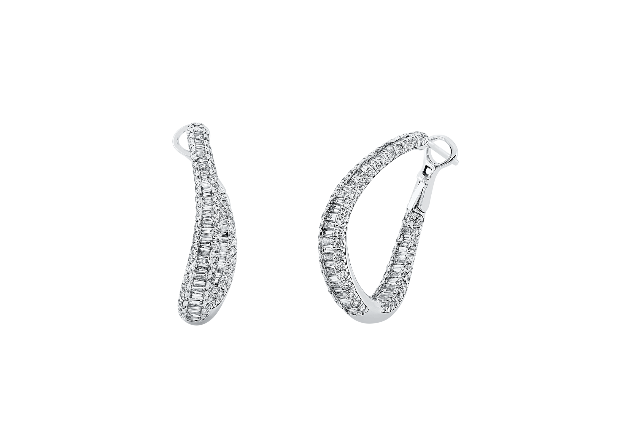 Brogle Classic diamond hoop earrings