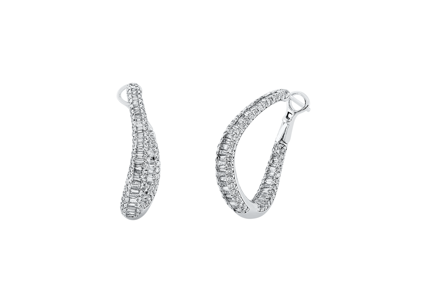 Brogle Classic diamond hoop earrings