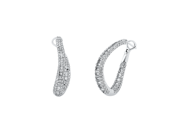 Brogle Classic diamond hoop earrings Brogle Classic diamond hoop earrings