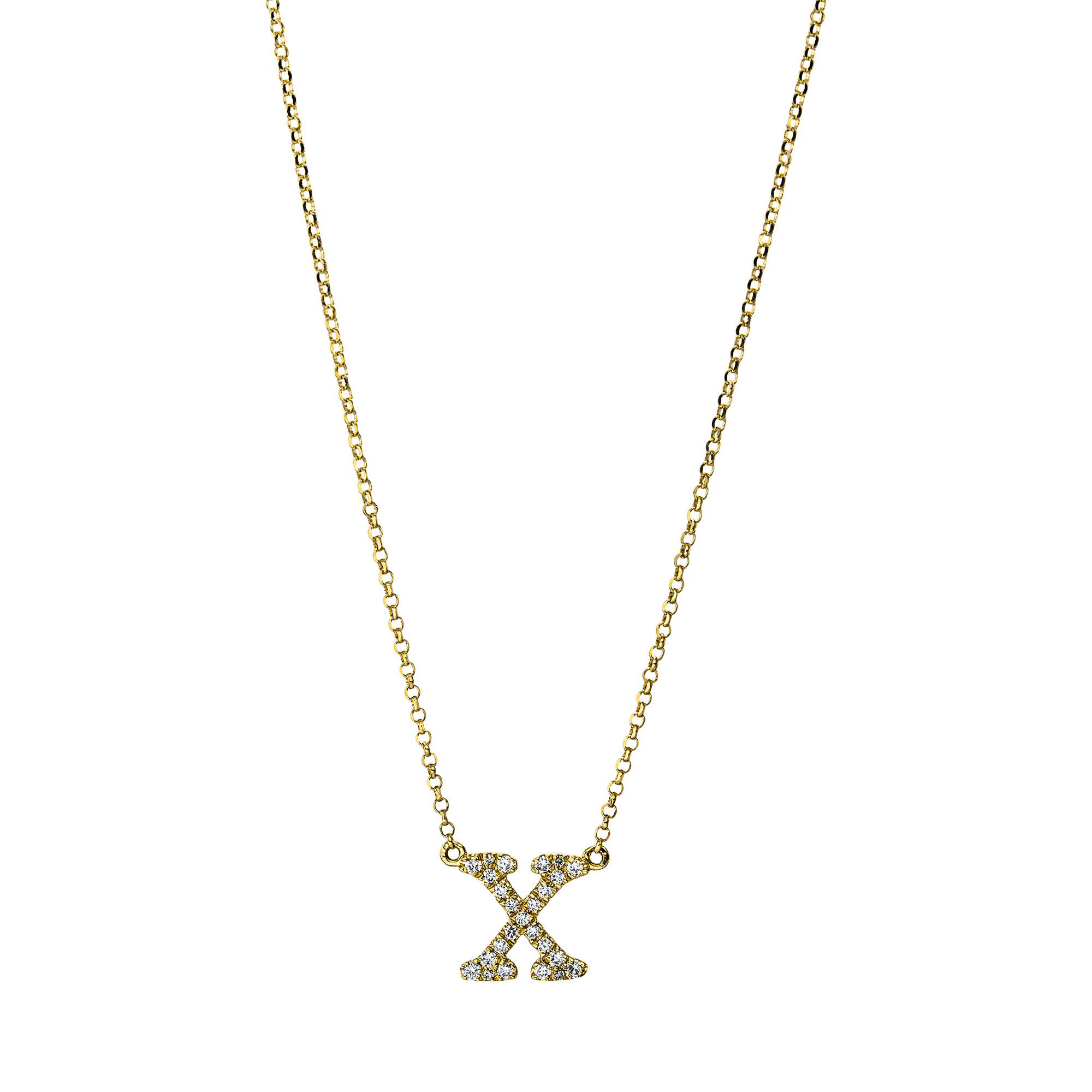 Brogle Classic Kette mit Diamantbuchstaben X