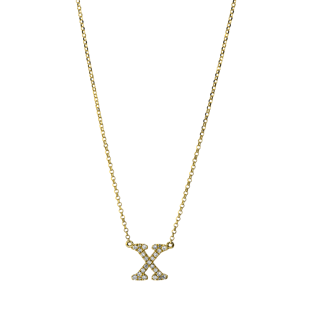 Brogle Classic necklace with diamond letters X Brogle Classic necklace with diamond letters X