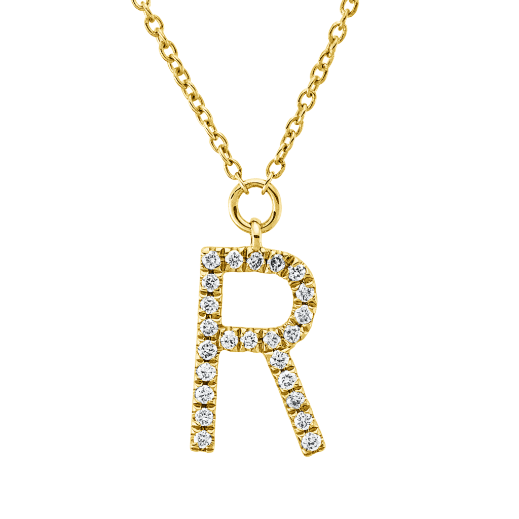 Brogle Classic Kette mit Diamantbuchstaben R