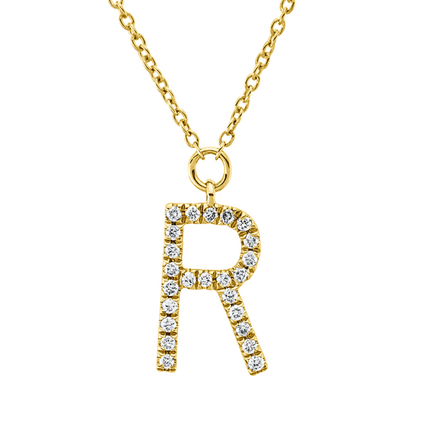 Brogle Classic Kette mit Diamantbuchstaben R