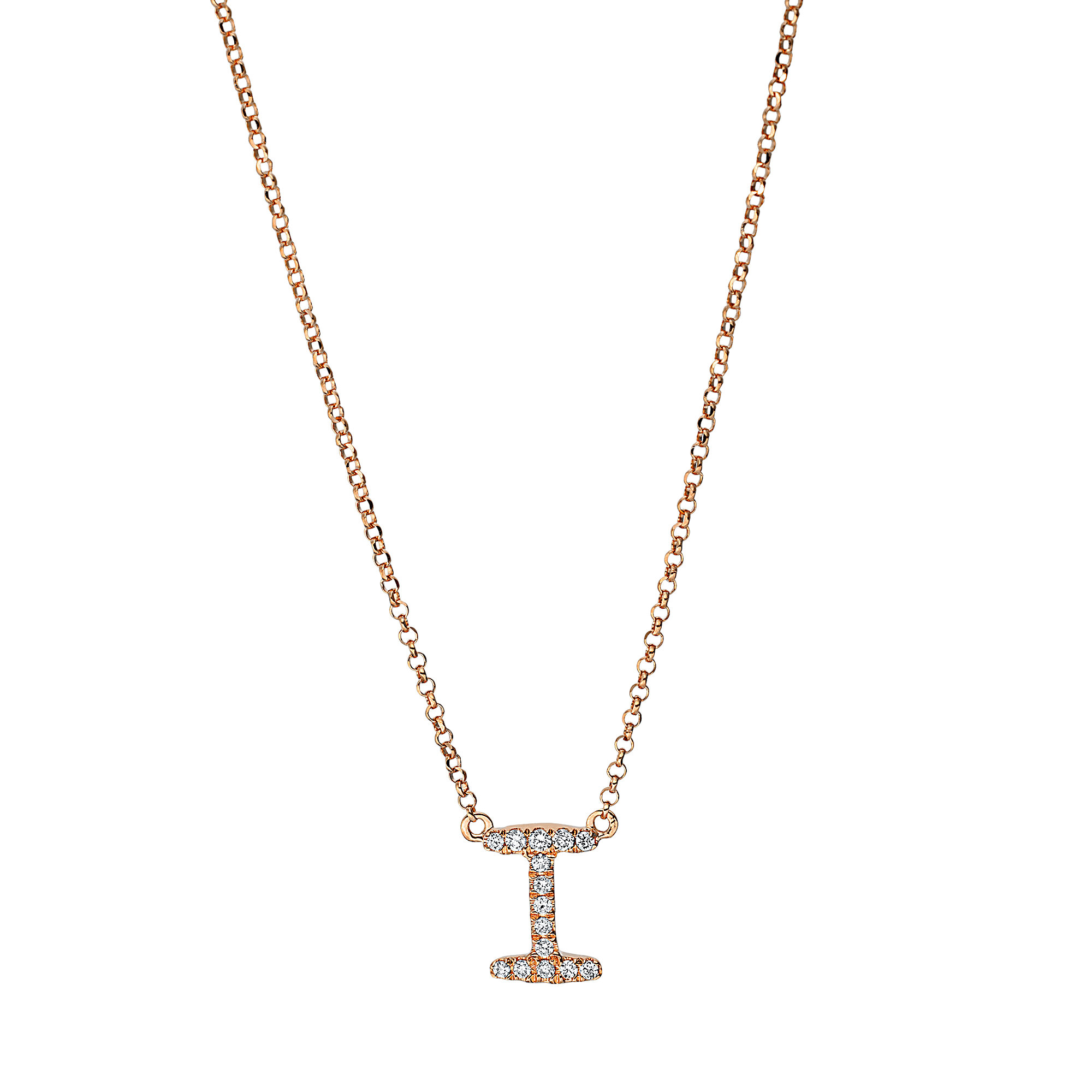 Brogle Classic necklace with diamond letters I Brogle Classic necklace with diamond letters I