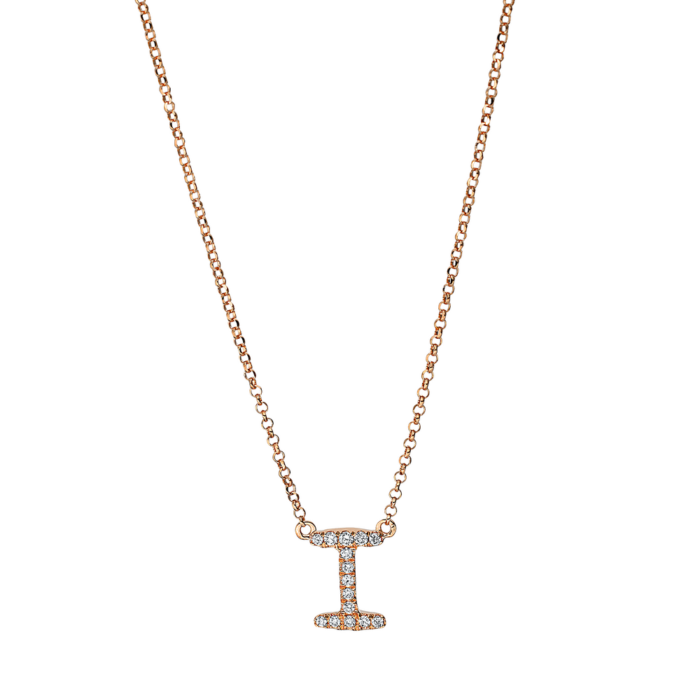 Brogle Classic necklace with diamond letters I Brogle Classic necklace with diamond letters I