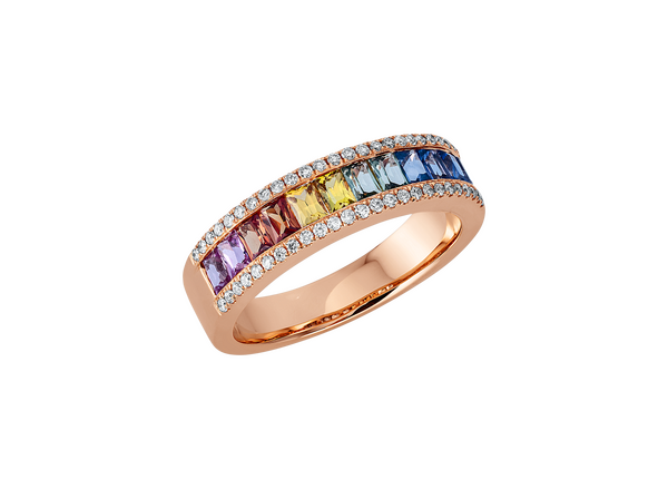 Brogle Classic Rainbow colored stone ring Brogle Classic Rainbow colored stone ring