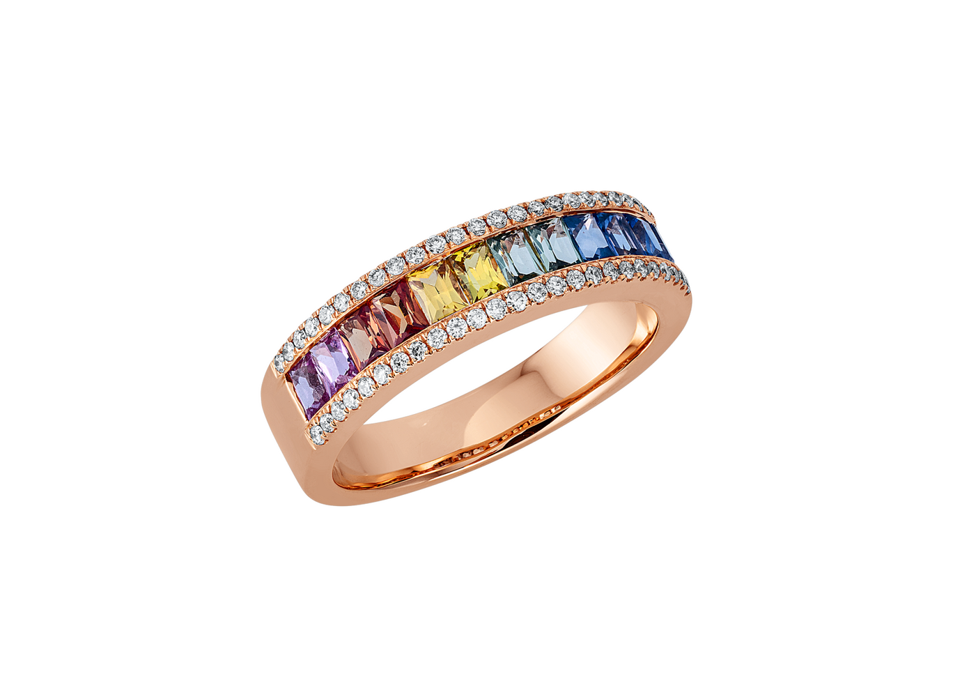 Brogle Classic Rainbow colored stone ring Brogle Classic Rainbow colored stone ring