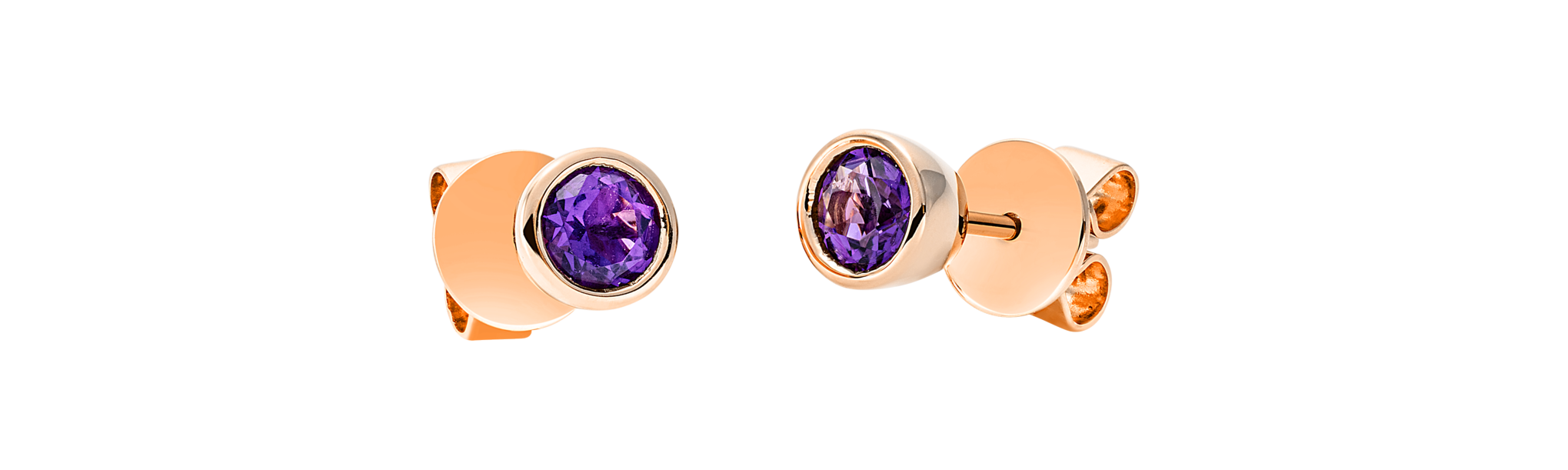 Brogle Classic amethyst stud earrings