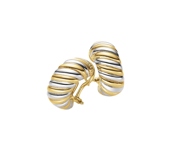 Brogle Classic Bicolor Gold Stud Earrings
