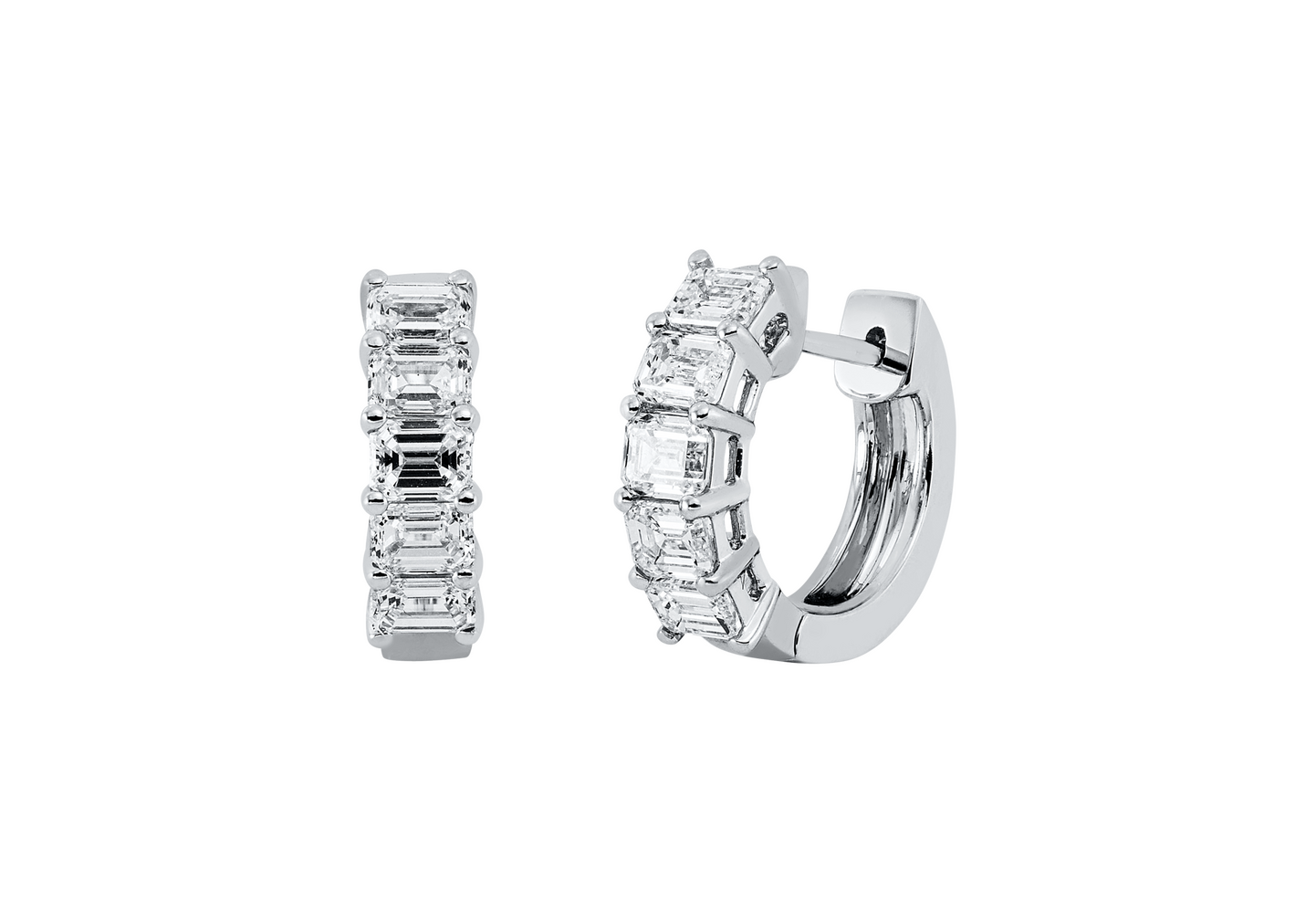 Brogle Classic diamond hoop earrings