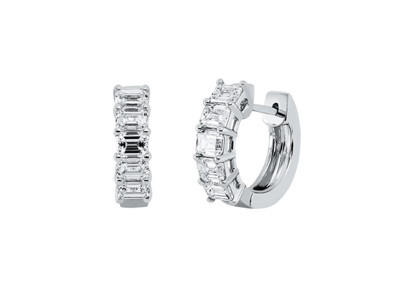 Brogle Classic diamond hoop earrings