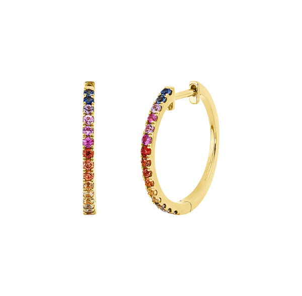 Brogle Classic sapphire hoop earrings Rainbow