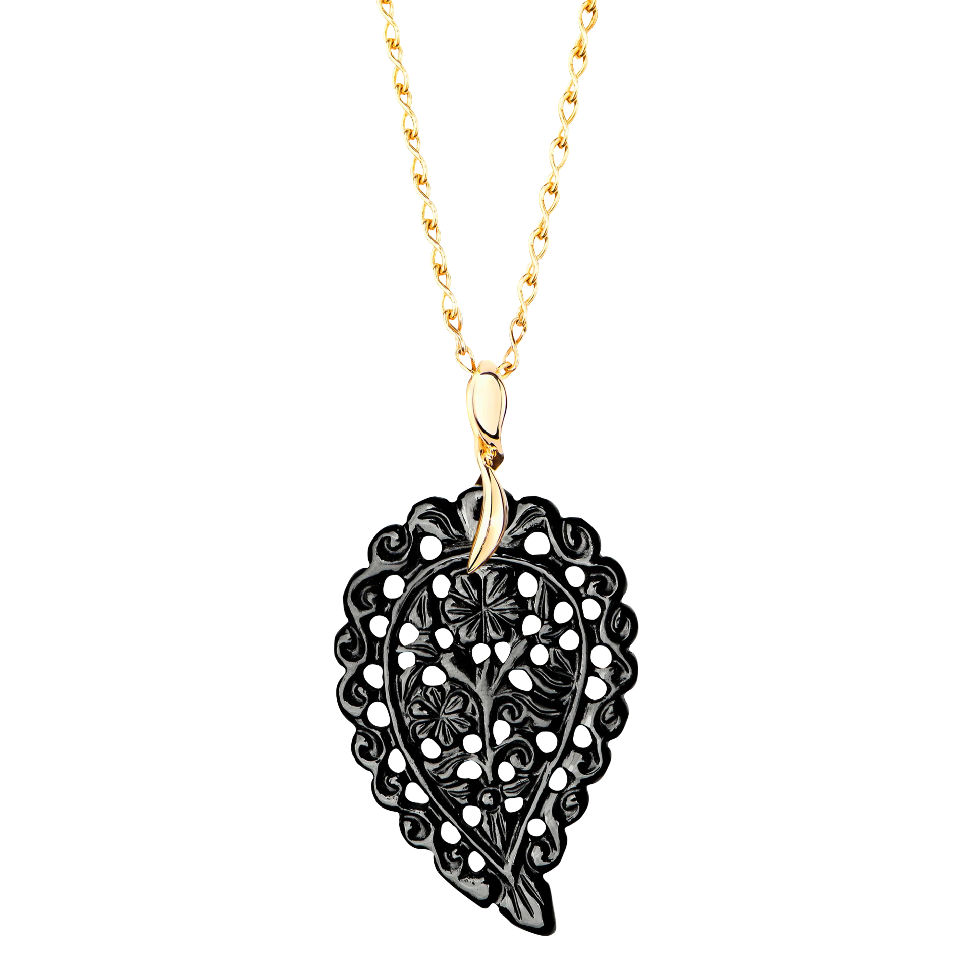 Tamara Comolli India Leaf Onyx M Anhänger