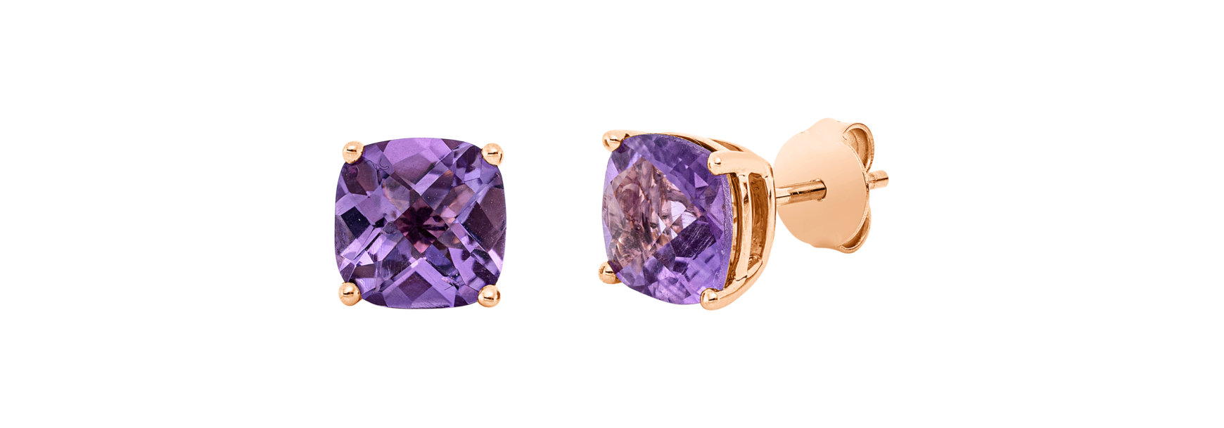 Brogle Classic amethyst stud earrings