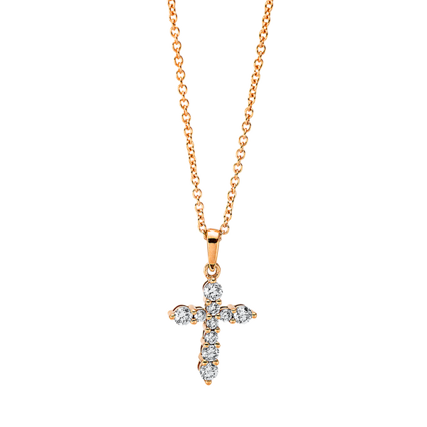 Brogle Classic Kette mit Diamantkreuz Brogle Classic Kette mit Diamantkreuz