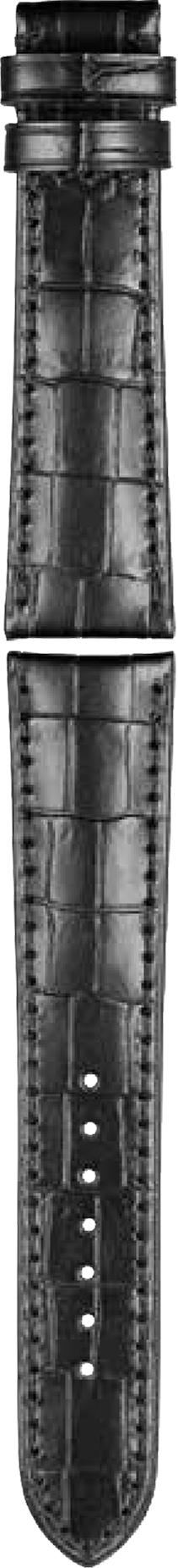 Union Glashütte schwarzes Kalbsleder-Armband mit Krokoprägung 20mm