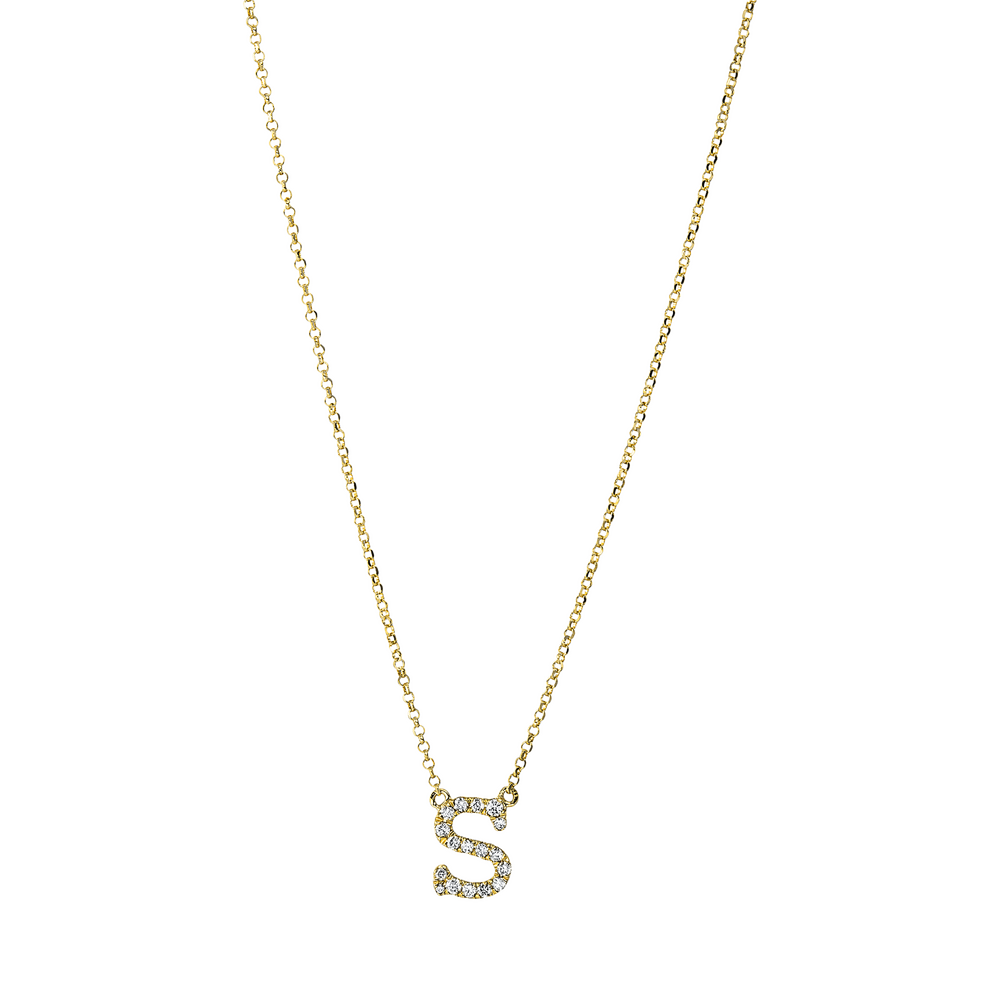 Brogle Classic necklace with diamond letters S Brogle Classic necklace with diamond letters S