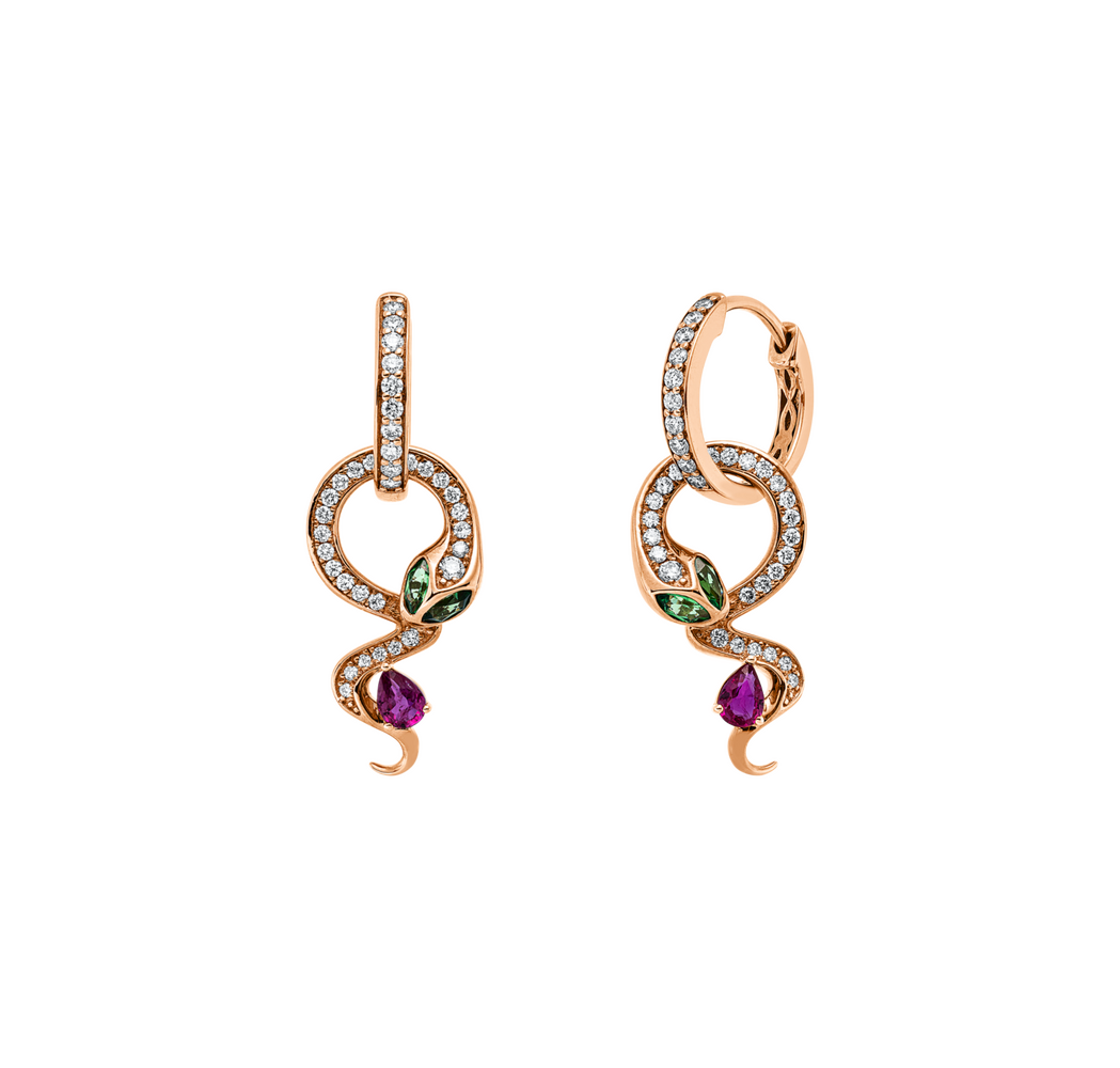 Brogle Classic coloured stone hoop earrings Brogle Classic coloured stone hoop earrings