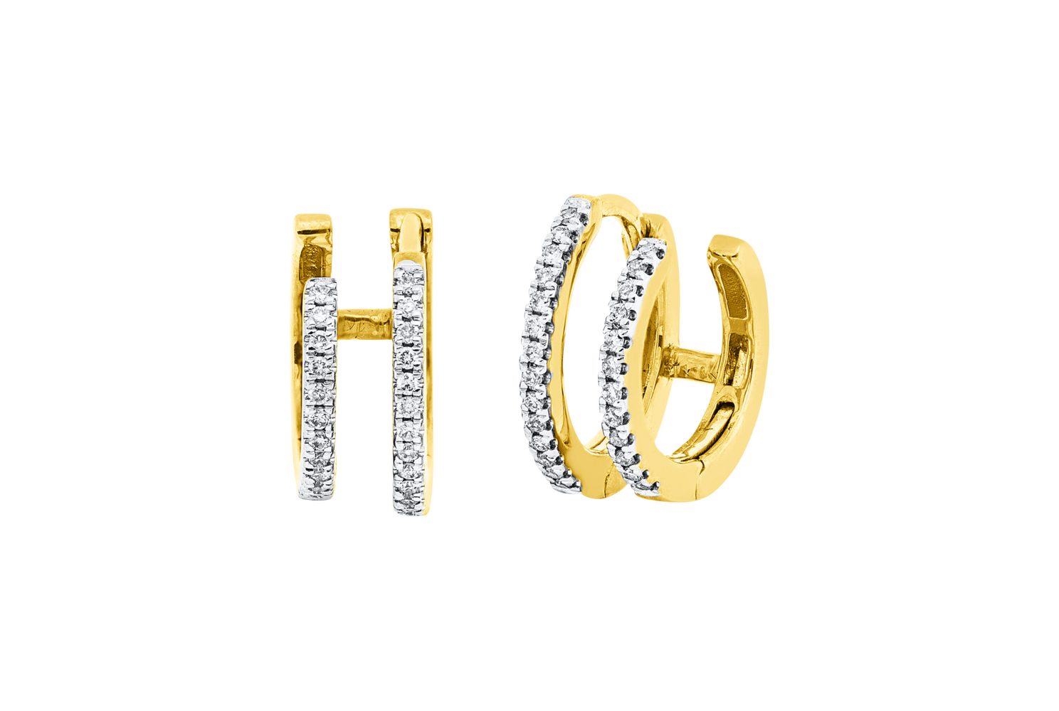 Brogle Classic bicolor diamond hoop earrings