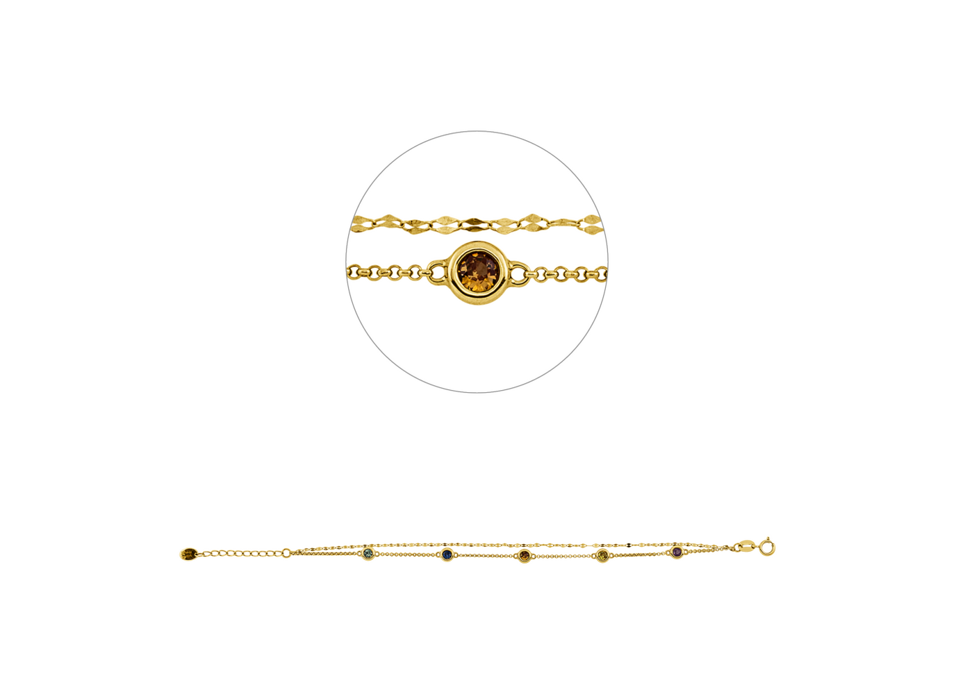 Brogle Classic sapphire bracelet Rainbow