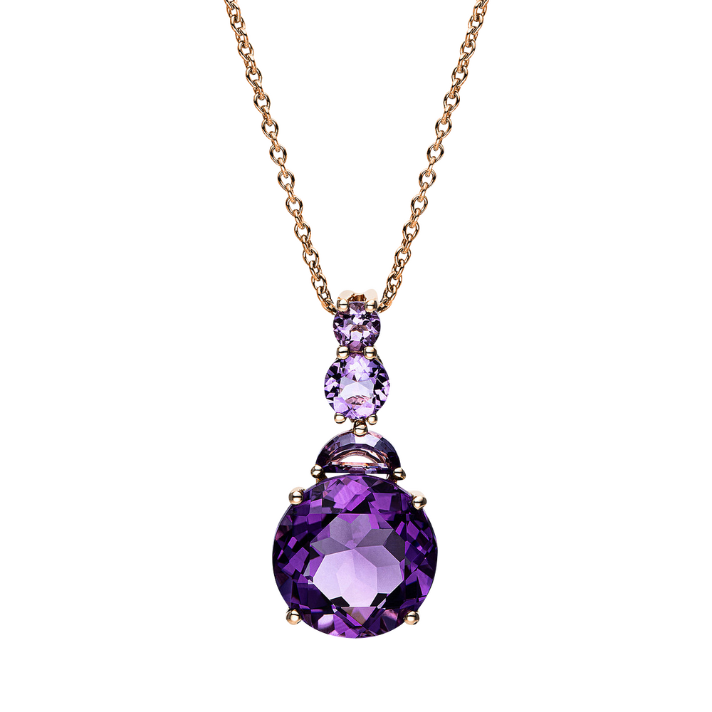 Brogle Classic gold chain with amethyst pendant