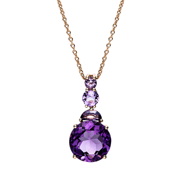 Brogle Classic gold chain with amethyst pendant
