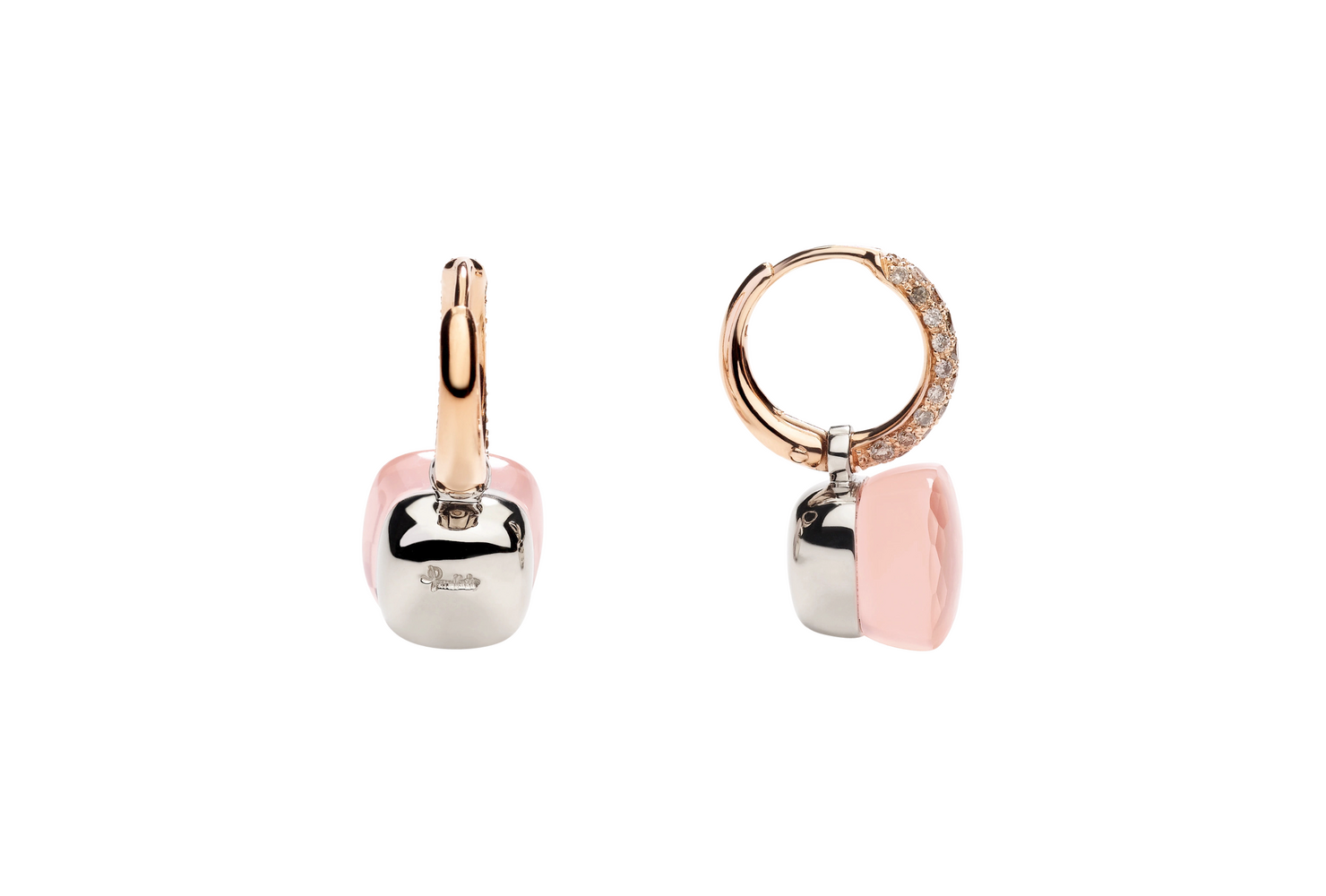 Pomellato Nudo rose quartz earrings