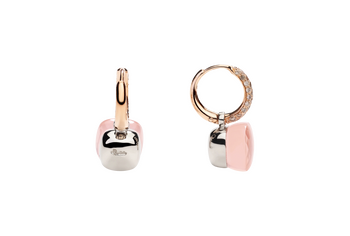POB4010 O6000 BRCQR 030 Pomellato rose quartz nudo classic earrings rose gold 18kt white gold 18kt rose quartz brown diamond a79b901ac46fbf446
