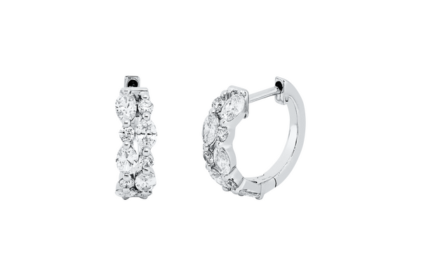 Brogle Classic diamond hoop earrings Brogle Classic diamond hoop earrings