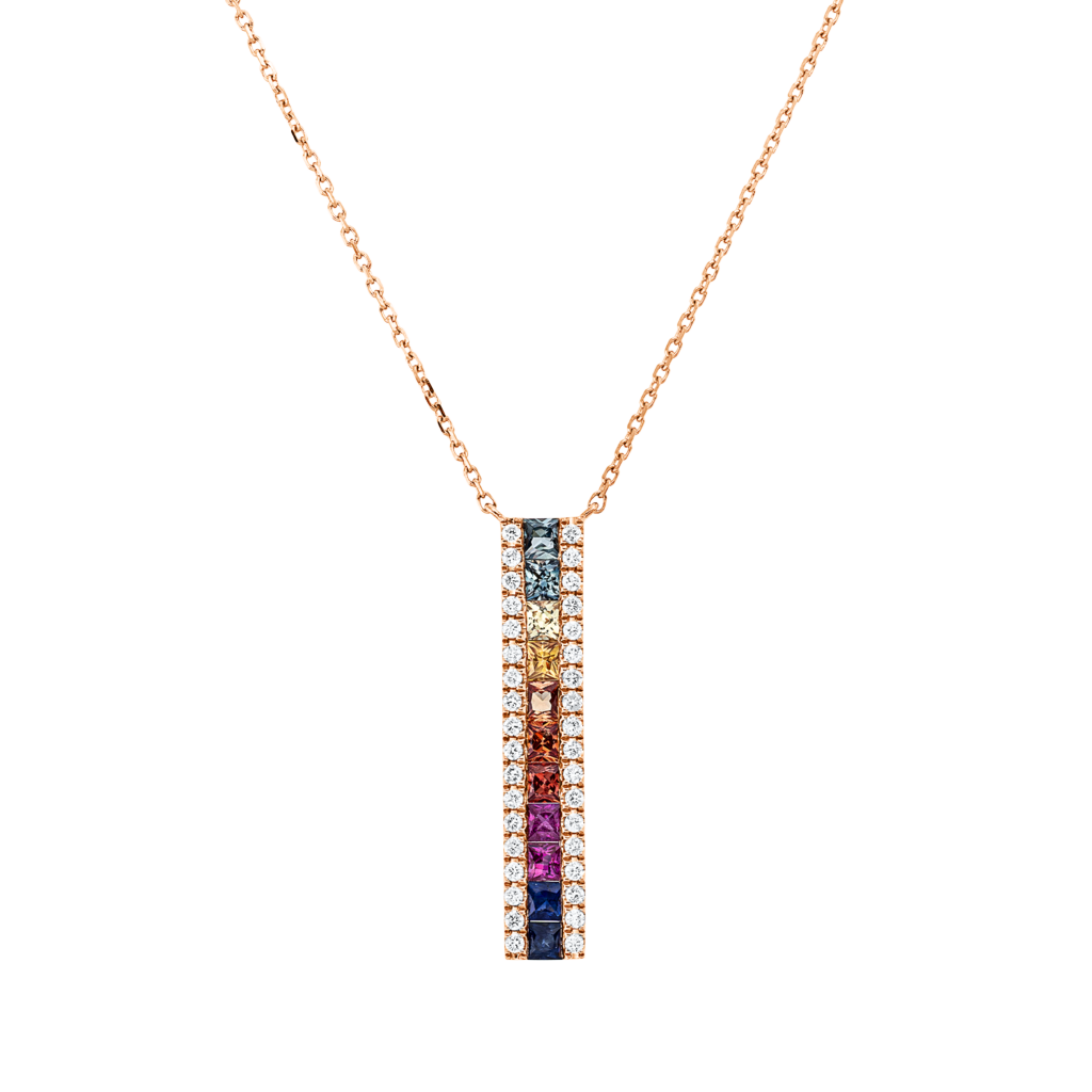 Brogle Classic necklace with sapphire pendant Rainbow