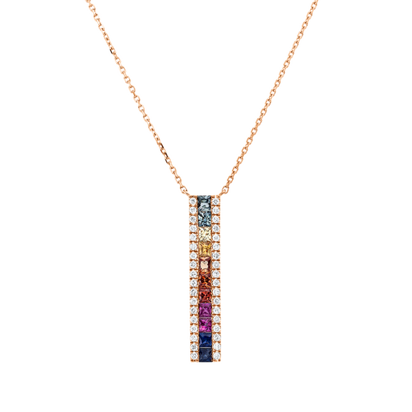 Brogle Classic necklace with sapphire pendant Rainbow