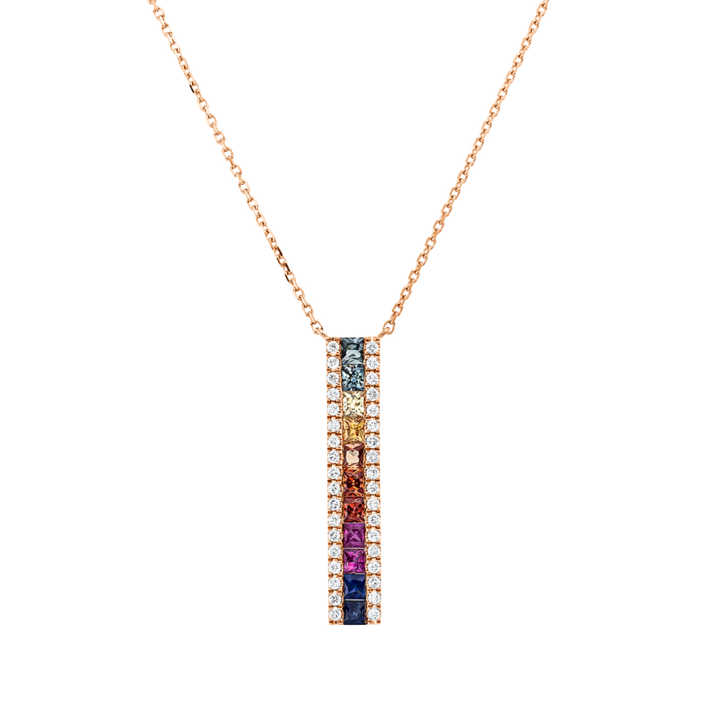 Brogle Classic necklace with sapphire pendant Rainbow Brogle Classic necklace with sapphire pendant Rainbow