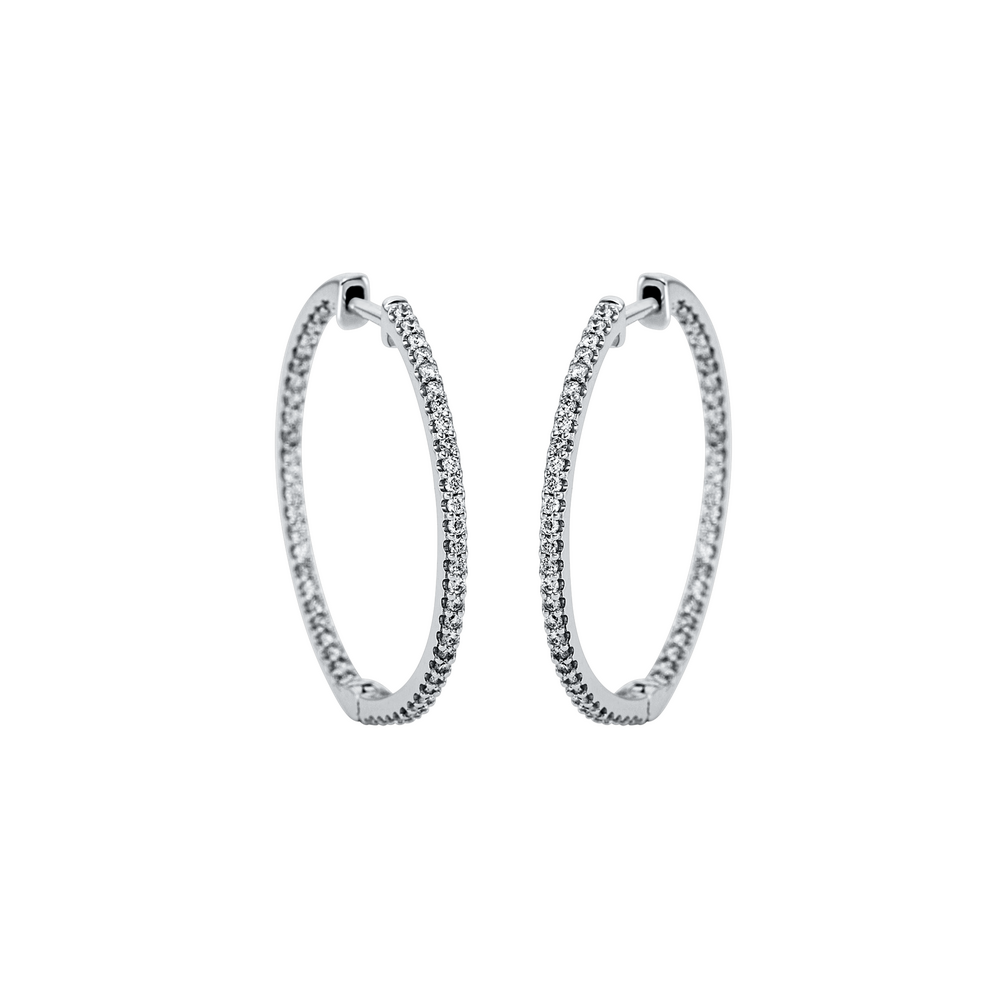 Brogle Classic diamond hoop earrings