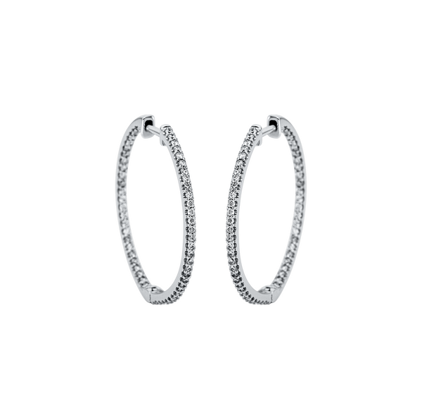 Brogle Classic diamond hoop earrings