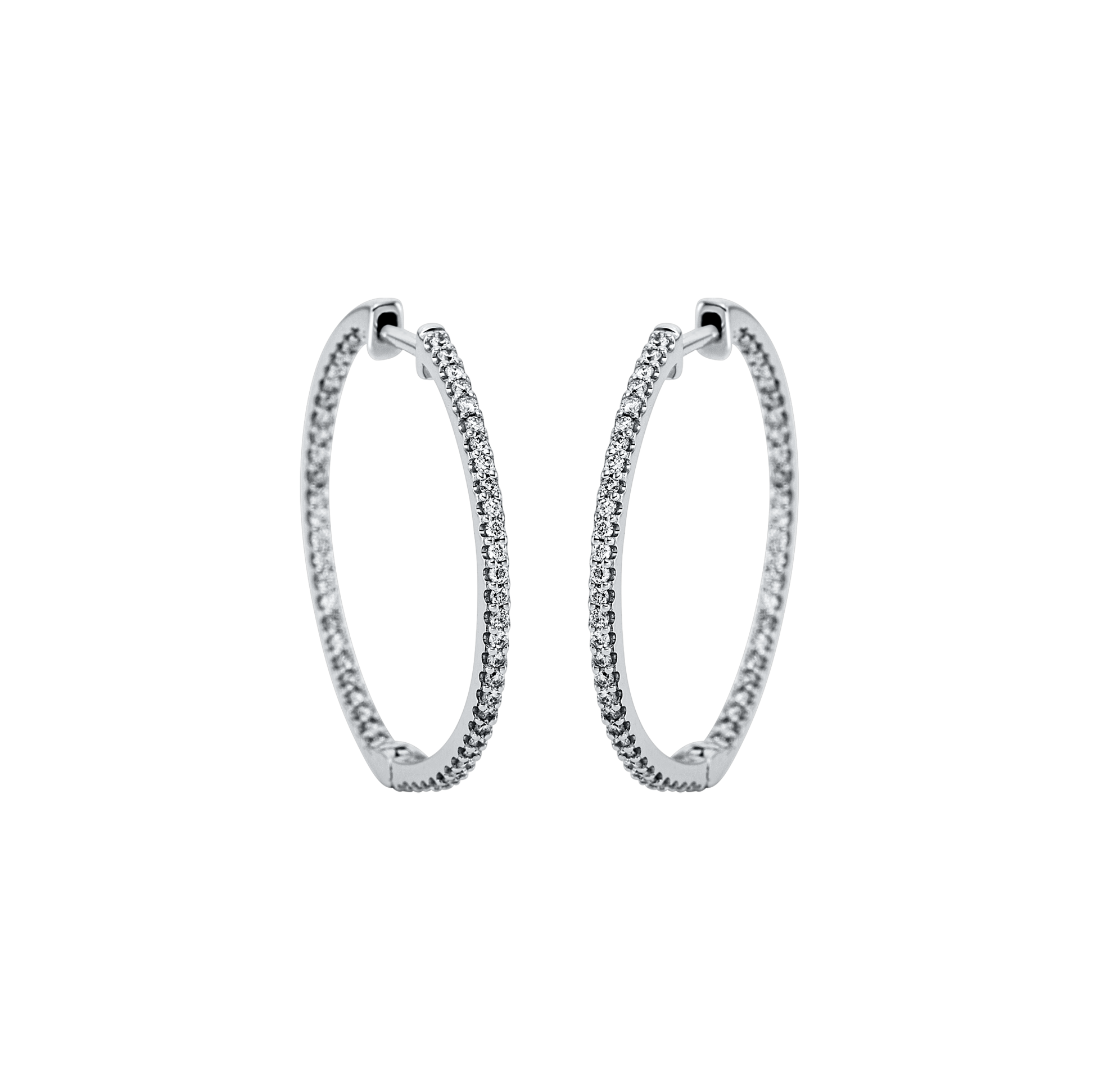 Brogle Classic diamond hoop earrings Brogle Classic diamond hoop earrings