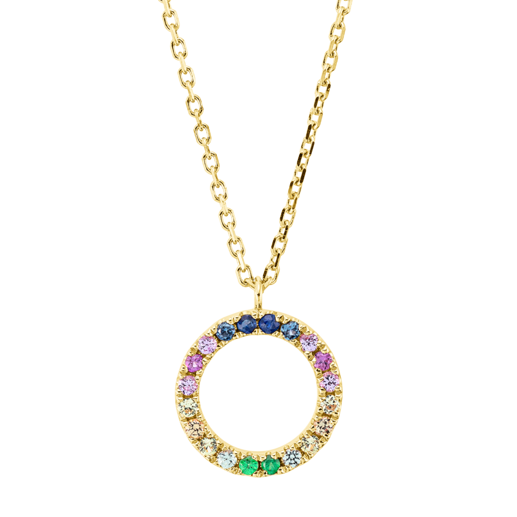 Brogle Classic necklace with Rainbow colored stone pendant Brogle Classic necklace with Rainbow colored stone pendant