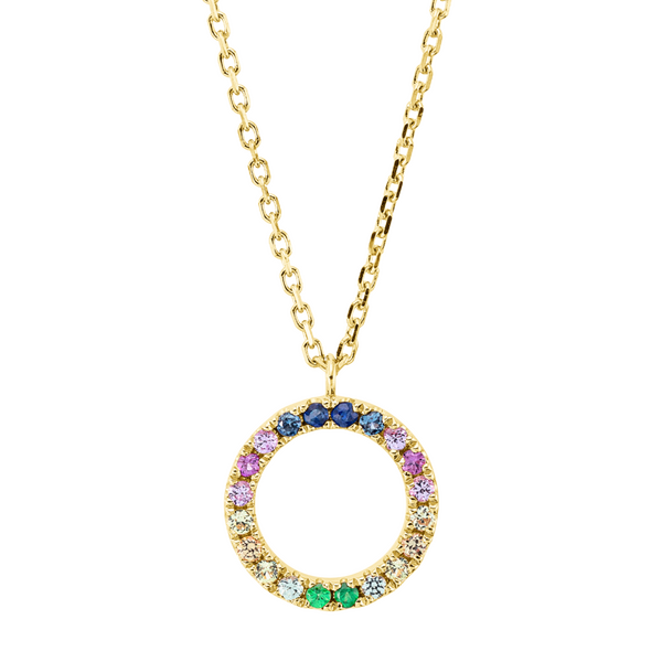 Brogle Classic necklace with Rainbow colored stone pendant Brogle Classic necklace with Rainbow colored stone pendant