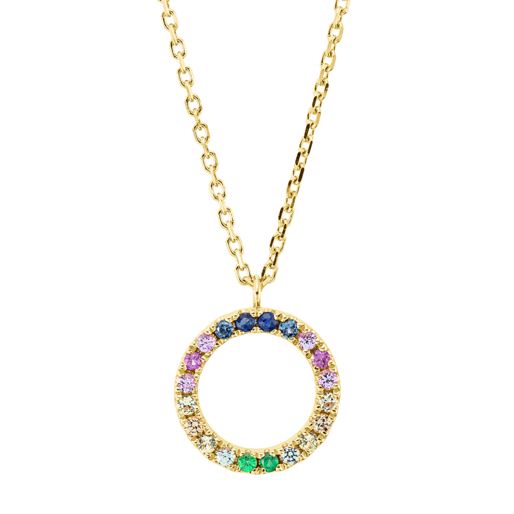 Brogle Classic necklace with Rainbow colored stone pendant Brogle Classic necklace with Rainbow colored stone pendant