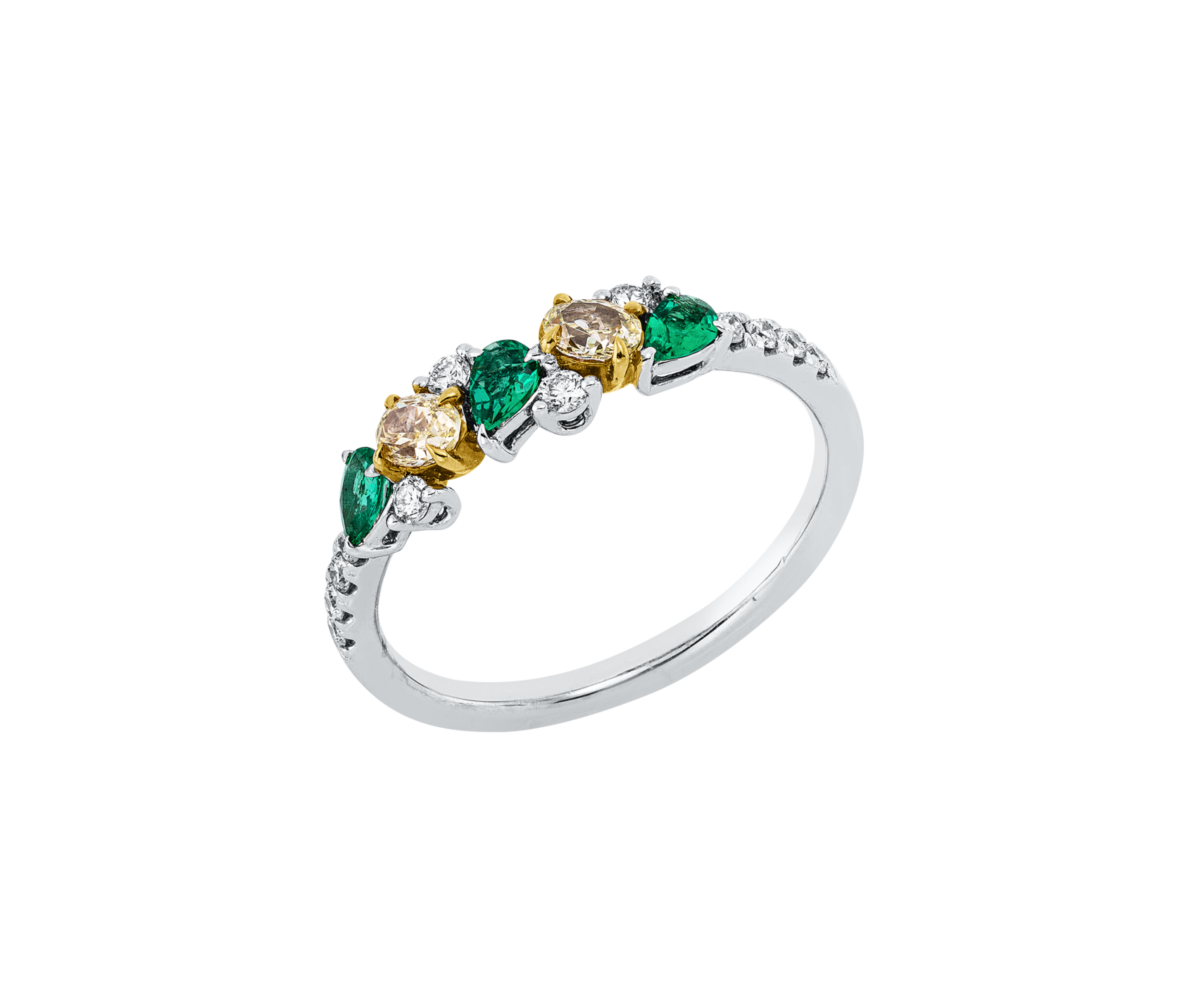 Brogle Classic Bicolor Emerald Ring