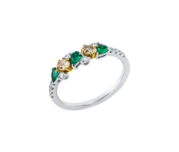 Brogle Classic Bicolor Emerald Ring