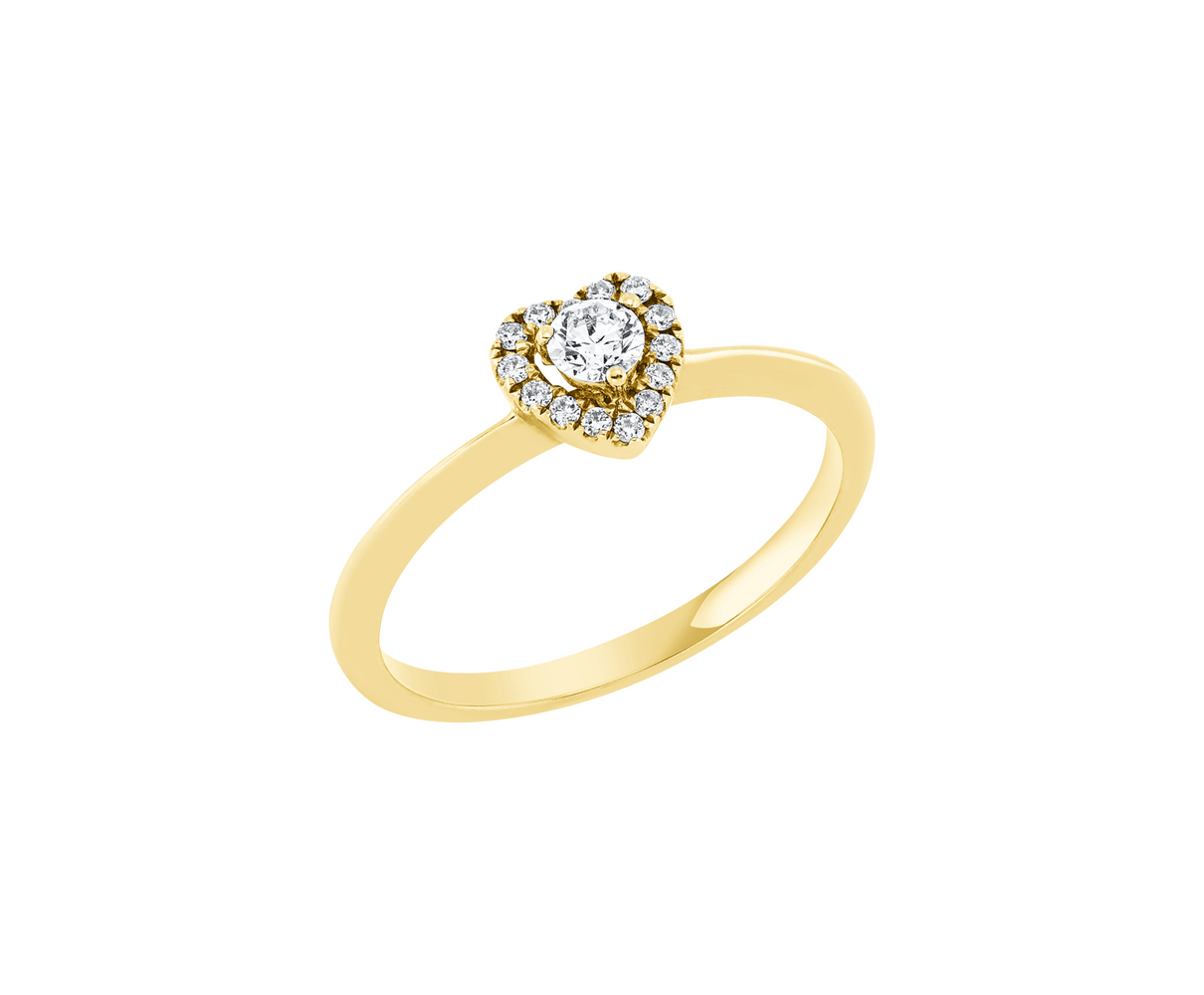 Brogle Classic heart ring with diamonds