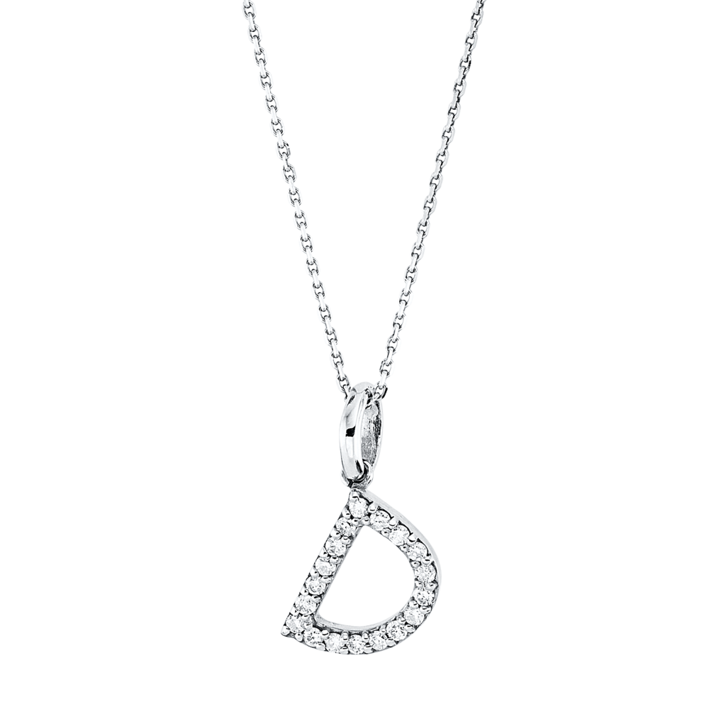 Brogle Classic necklace with diamond letter D