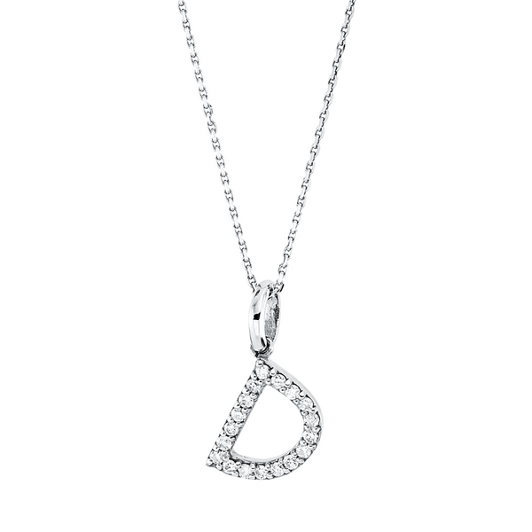 Brogle Classic necklace with diamond letter D Brogle Classic necklace with diamond letter D