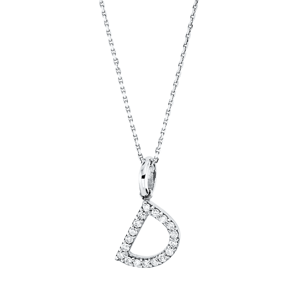 Brogle Classic necklace with diamond letter D Brogle Classic necklace with diamond letter D